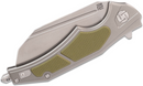 Artisan Cutlery 1813P-GGN Apache Nomad Flipper Knife 3.82" D2 Wharncliffe Blade, Aluminum Handles with Green G10 Onlays