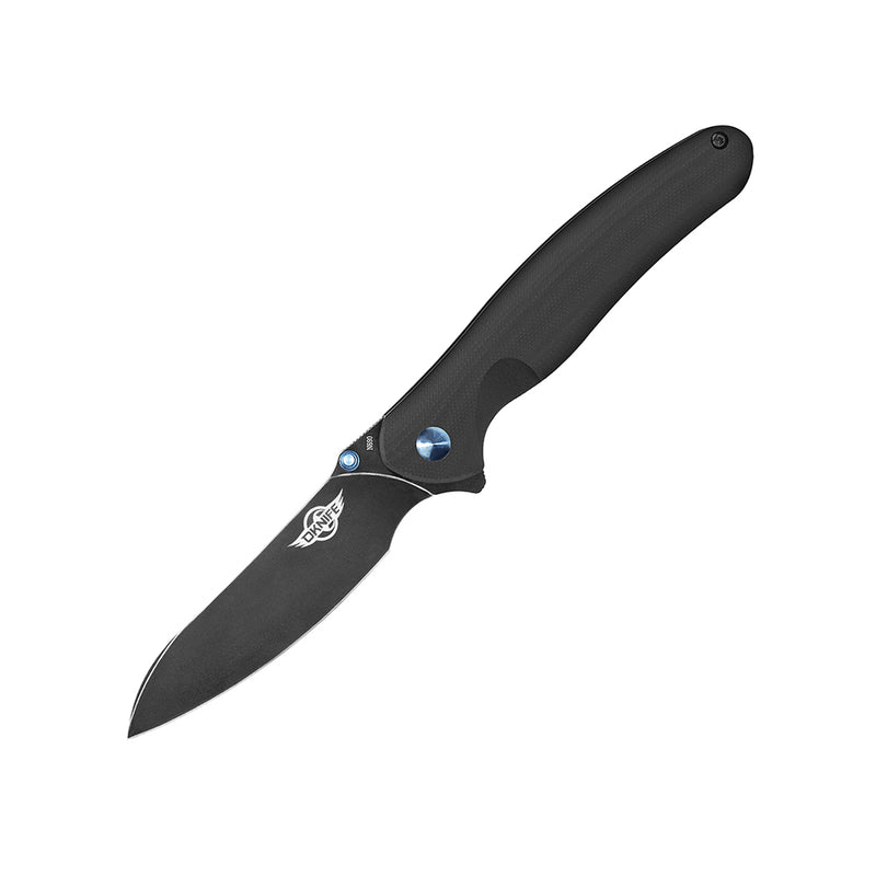 Olight Drever Folding Knife 3.49 inch Black N690 Stainless Steel Black G10 Handles