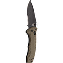 Benchmade Turret 980SBK Tactical Folding Knife 3.7in S30V Serrated Steel Blade OD Green G10 Handles
