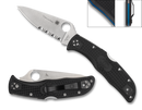 Spyderco Endela Lightweight Thin Blue Line 3.41 in VG-10 Blade Black FRN Handle