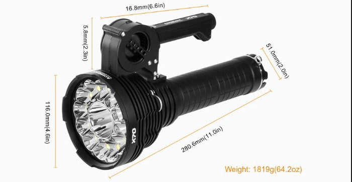Acebeam X70 60,000 Lumen Rechargeable Flashlight 12 x CREE® XHP70.2