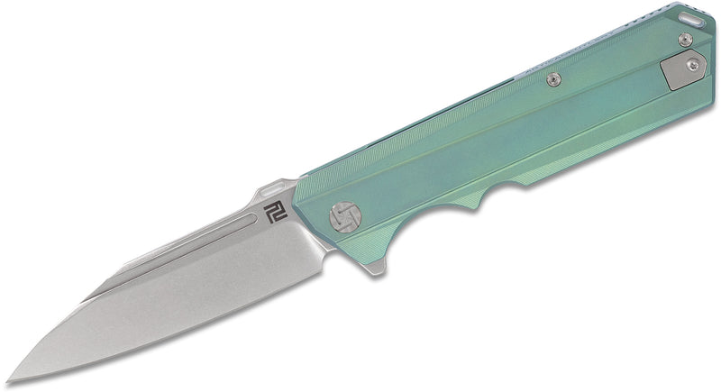 Artisan Cutlery 1703G-GN Folding Knife Titanium Handles 3.54" Blade S35VN