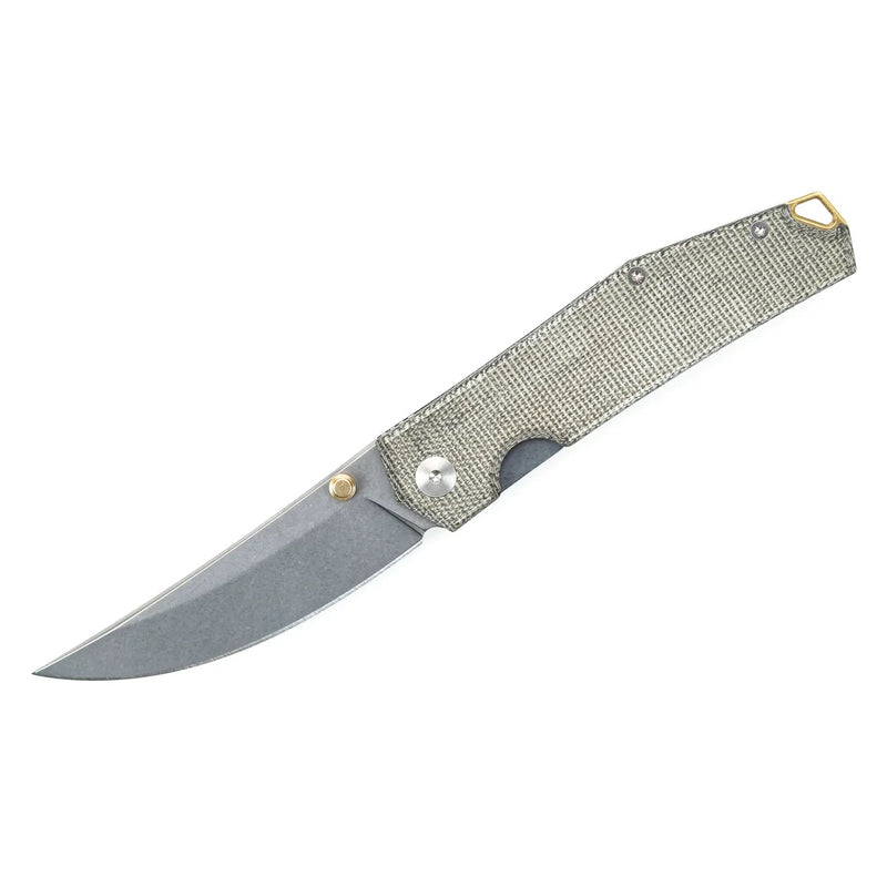Giant Mouse Clyde Green Canvas Handles w/ Brass Hardware 3in Elmax Steel Blade