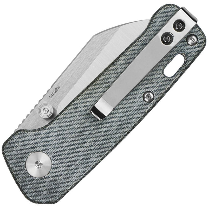 QSP Penguin Mini Folding Knife Denim Micarta Handles 2.25in 14C28N Steel Blade - QS130XS-B