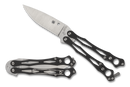 Spyderco Small Fly 2 Balisong Knife Black G10 Handles 3.37in S30V Steel Blade - B02G2