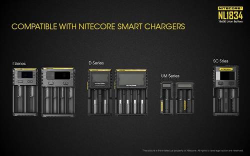 Nitecore NL1834 18650 Rechargeable Battery 3400MAH High Capacity