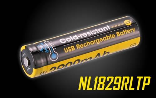 Nitecore Nl1829RLTP Low Temperature Resistant Micro-USB Rechargeable 18650 Li-Ion Battery
