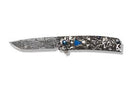 Benchmade 601-211 Tengu Flipper Folding Knife 2.77in Damasteel Blade Marbled Carbon Fiber Handles