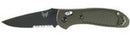Benchmade Griptilian 551SBKOD open position showing black-coated 154CM partially serrated drop point blade