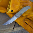 Giant Mouse Clyde Green Canvas Handles w/ Brass Hardware 3in Elmax Steel Blade