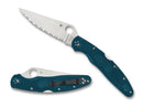Spyderco Police 4 Lightweight Folding Knife 4.38in Serrated K390 Steel Blade Blue FRN Handles - C07FS4K390