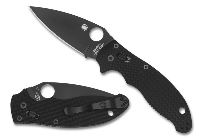 Spyderco Manix 2 Folding Knife 3.37in S30V DLC Coated Blade - C101GPBBK2