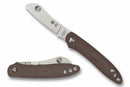 Spyderco C189PBN Roadie Slip-Joint Folding Knife Brown Handles 2.09in N690 Steel Blade