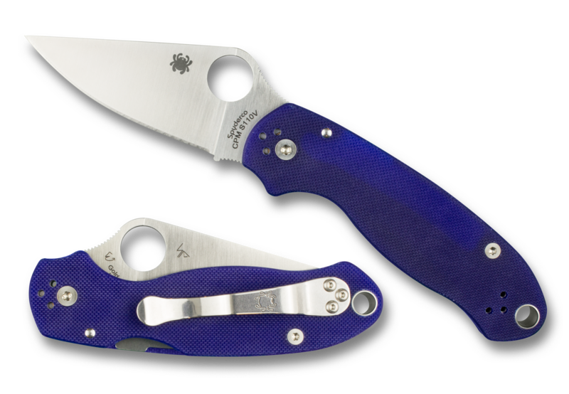 Spyderco Para 3 Folding Knife 3in S110v Steel Blade w/ Dark Blue/Purple G-10 Handles - C223GPDBL