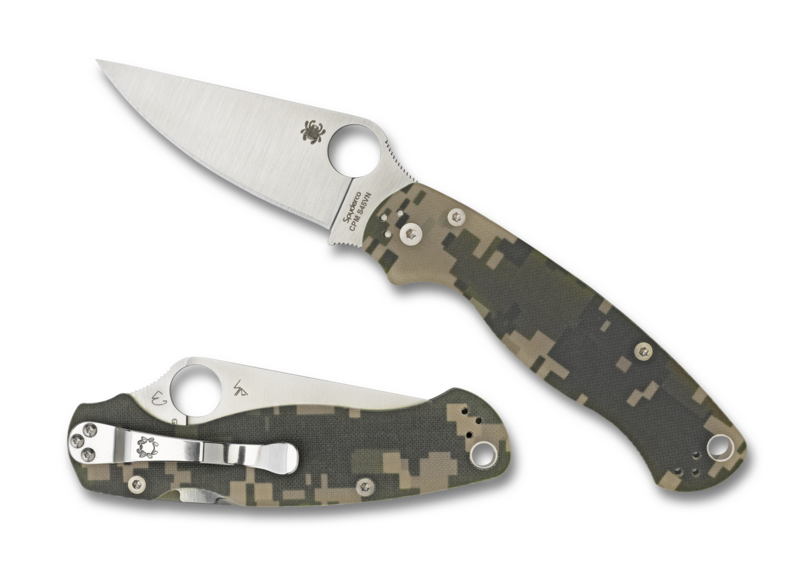 Spyderco Para Military 2 C81GPCMO2 Folding Knife 3.45in S45VN Steel Blade G10 Handles