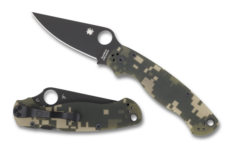 Spdyerco Para Military 2 Folding Knife 3.4in S45V Steel DLC Blade G10 Handles - C81GPCMOBK2