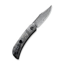 Civivi C2015DS-1 Appalachian Drifter Slip Joint Folding Knife 2.96in Damascus Steel Blade - Black Rose Pattern Handle
