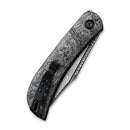 Civivi C2015DS-1 Appalachian Drifter Slip Joint Folding Knife 2.96in Damascus Steel Blade - Black Rose Pattern Handle