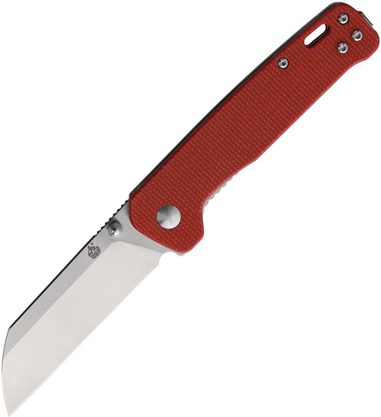 QSP Knife Penguin Linerlock Red Micarta Handles 3in D2 Steel Blade - QS130-D