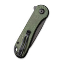 CIVIVI Elementum 907T-E Folding Knife 2.96 in Black D2 Blade Green Micarta Handle