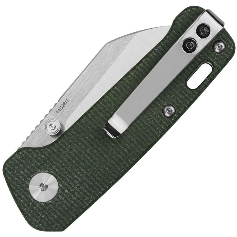 QSP Penguin Mini Folding Knife Green Micarta Handles 2.25in 14C28N Steel Blade - QS130XS-C