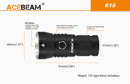Acebeam E10 1050 Lumen Compact Green LED Flashlight Over 2,214 Feet of Throw