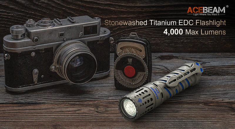 Acebeam E70-Titanium 4000 Lumen EDC Flashlight 1 * 21700 USB-C Rechargeable Battery Included