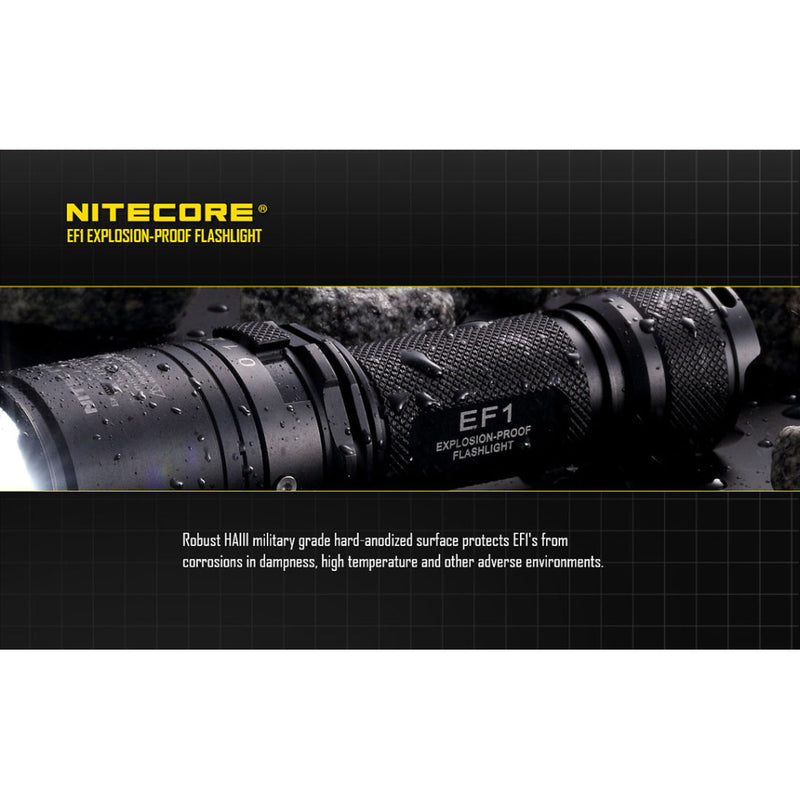 Nitecore EF1 Explosion Proof 1x 18650 / 2x CR123 830 Lumens CREE XM-L2 U3 LED Flashlight