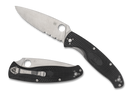 Spyderco Resilience Lightweight 4.20 in Partially Serrated 8Cr13MoV Blade Black Handle