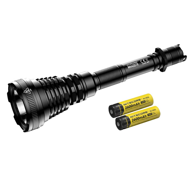 Nitecore MH40GTR 1200 Lumen Ultra Thrower Rechargeable Flashlight 2 x 18650 Batteries CREE XP-L HI V3 LED