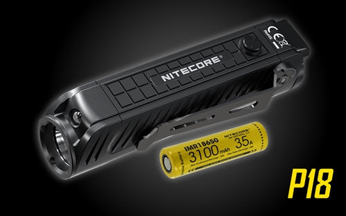 NITECORE P18 1800 Lumen Compact Flashlight w/  Silent Tactical Switch and Auxiliary Red LED