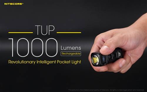 NITECORE TUP 1000 Lumen Rechargeable Everyday Carry Keychain Flashlight (Gray)