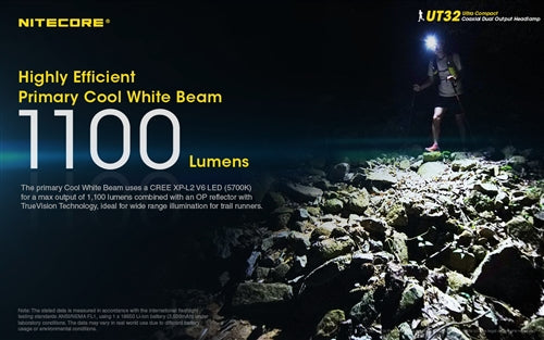 Nitecore UT32 1100 Lumen Cool & Warm White Headlamp 1x 18650 Battery