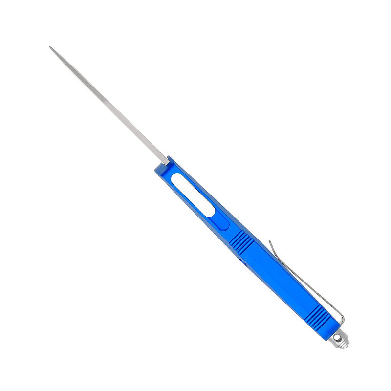 CobraTec FS-X Medium Blue OTF Knife - D2 Steel 3in Drop Point Blade
