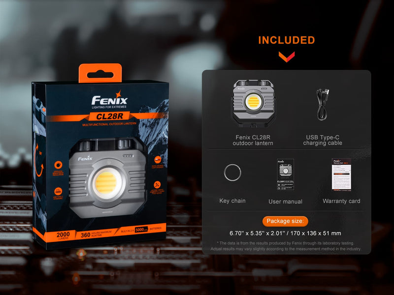 Fenix CL28R 2000 Lumen Multifunctional USB-C Rechargeable Outdoor Lantern w/ Red Light