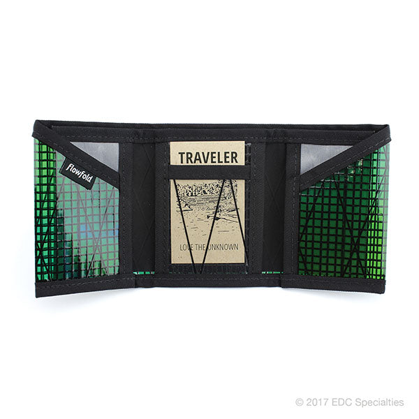 Flowfold Traveler Trifold Wallet-Green