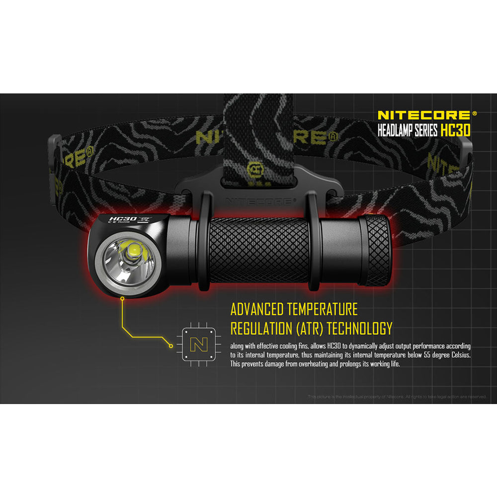 Nitecore HC30 1x 18650 / 2x CR123 1000 Lumens CREE XM-L2 LED