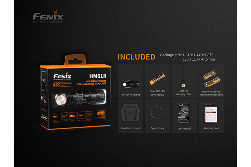 Fenix HM61R 1200 Lumen 1 x 18650 LUMINUS SST40 LED Headlamp Flashlight