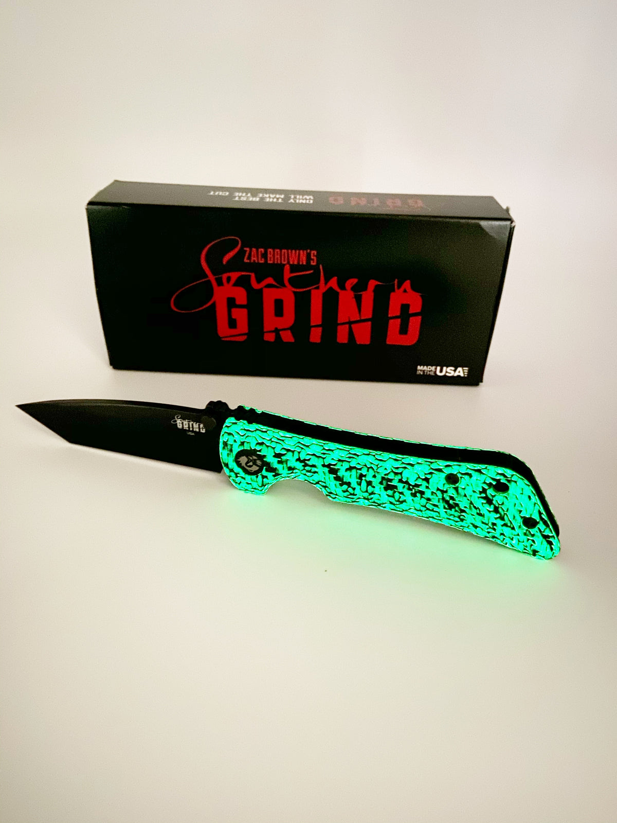 Southern Grind Spider Monkey GLOW Series Black PVD Tanto S35VN Carbon