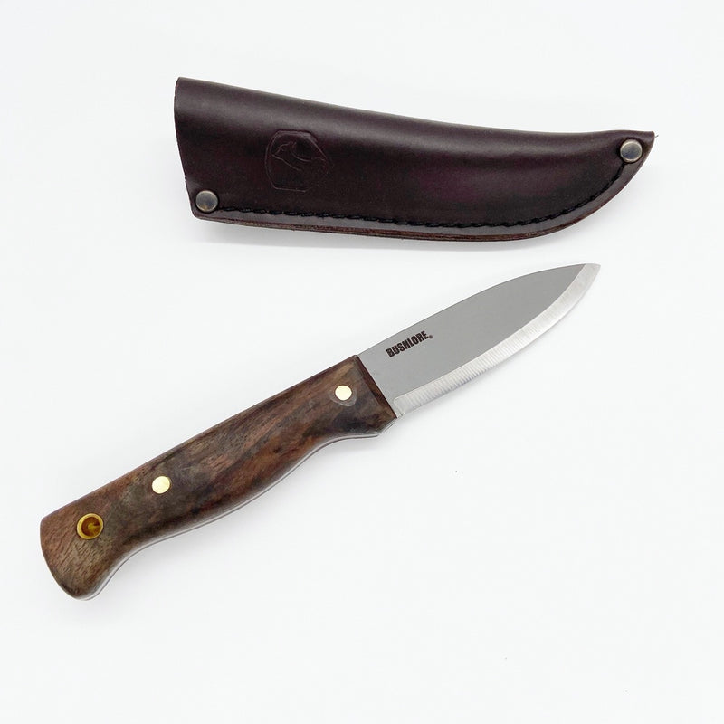 Condor Bushlor Full Tang Fixed Blade Fixed 4.3in 1075 High Carbon Steel Blade With a Walnut Hardwood Handle and a Hand Crafted Leather Sheath - GoingGear.com