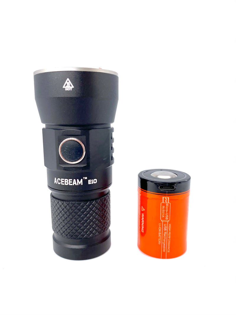 Acebeam E10 250 Lumen Compact Flashlight Over 1263 Feet of Throw - Red LED