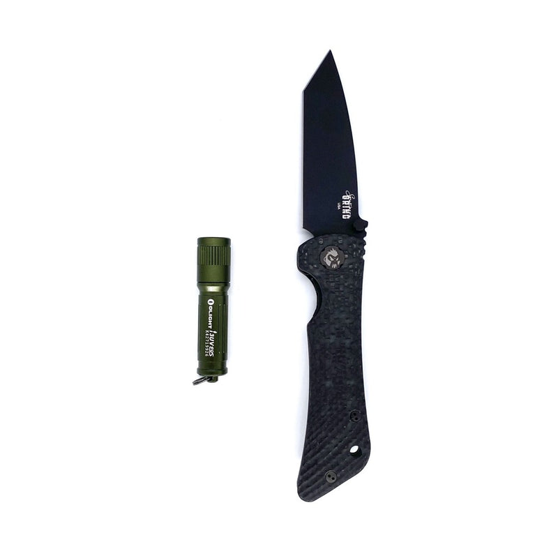 Southern Grind Glow Series - Spider Monkey S35vn DLC Coated Steal Blade w/ Olight i3Tuv Flashlight