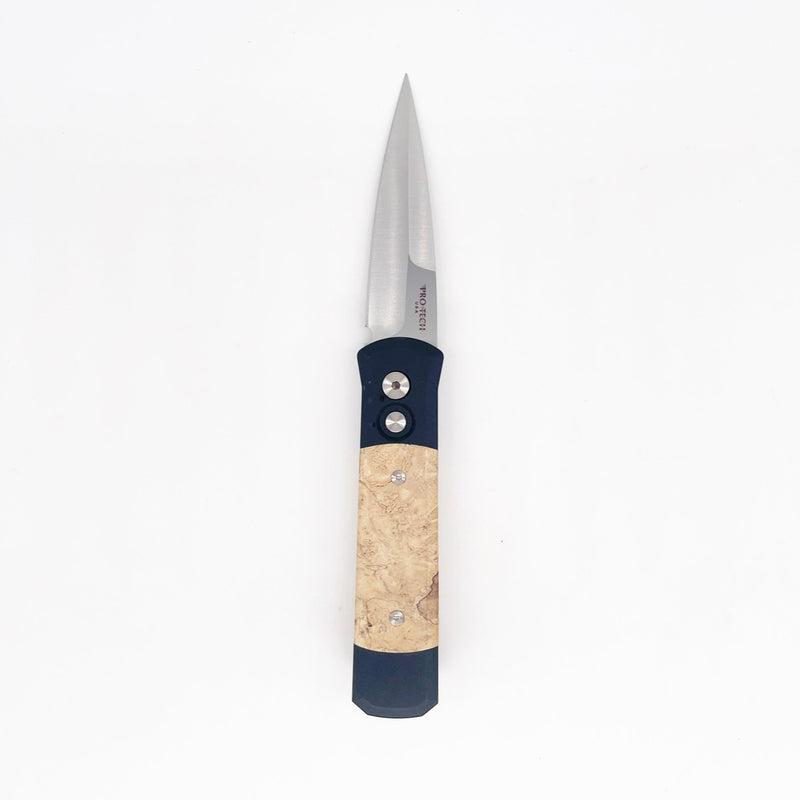 Pro-Tech Knives Godson 706 Folding Knife Maple Burl Handle (GoingGear.com)