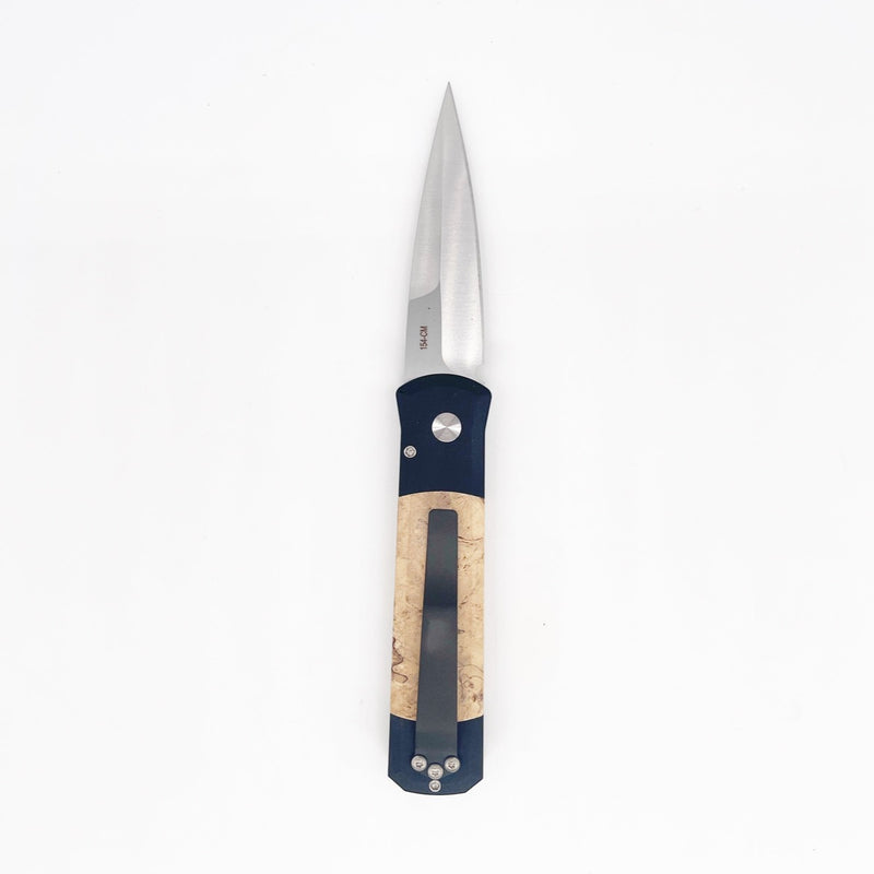 Pro-Tech Knives Godson 706 Folding Knife Maple Burl Handle (GoingGear.com)  Edit alt text
