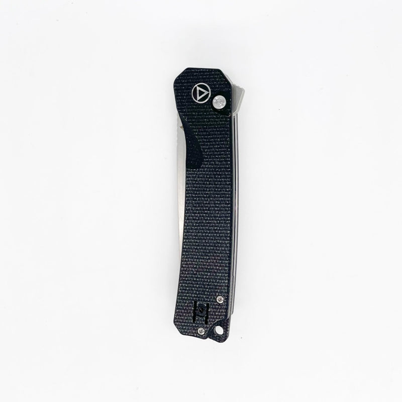 QSP XL Osprey Button Lock Folding Knife 3.65in D2 Steel Micarta Handles - Black