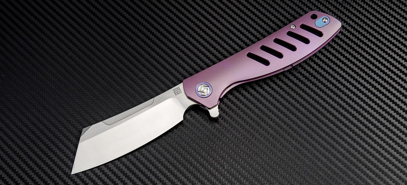 Artisan Cutlery Tomahawk Frame Lock Knife Pink Titanium (3.94" Satin M390)