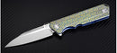 Artisan Cutlery 1703G-BU02 Folding Knife Titanium Handles 3.94" Blade S35VN