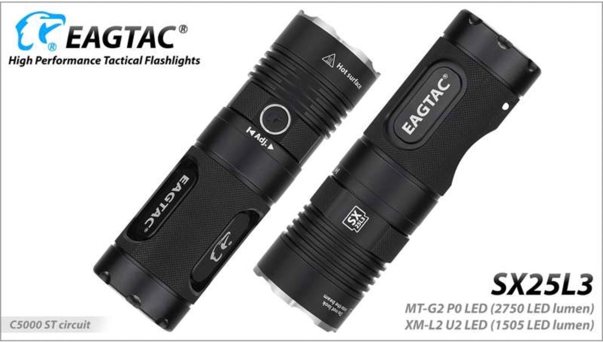 EagleTac SX25L3 XM-L2 U2 LED 1505 Lumen 6 x CR123 / 3x 18650 -No Kit