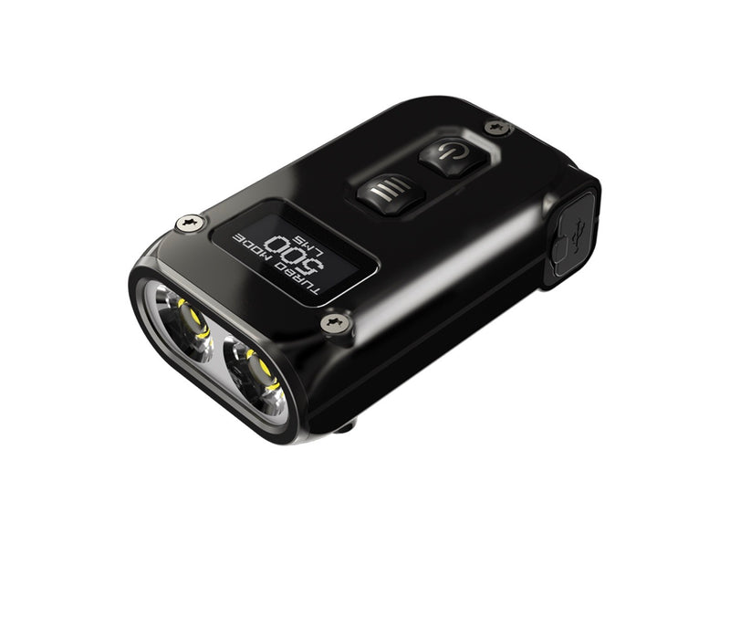 Nitecore Tini 2 500 Lumen Keychain Flashlight w/ OLED Display USB-C Rechargeable - Stainless Steel