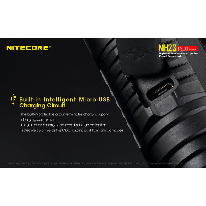 Nitecore MH23 1800 Lumen Micro-USB Rechargeable Flashlight CREE XHP35 HD LED